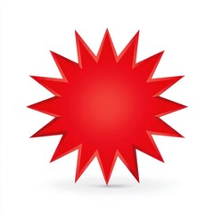 Fototapeta premium Red starburst shape isolated on white background