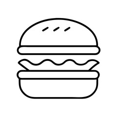 Burger vector graphic outline illustration for fast food restaurant menu and design projects