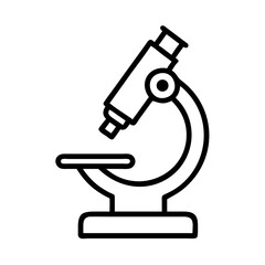 Microscope vector icon laboratory science equipment biology research tool outline illustration
