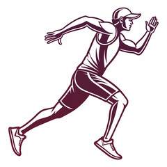 Obraz premium Sporty-runner-outline High-Quality Digital Running Graphic Design