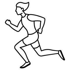 Sporty-runner-outline  High-Quality Digital Running Graphic Design