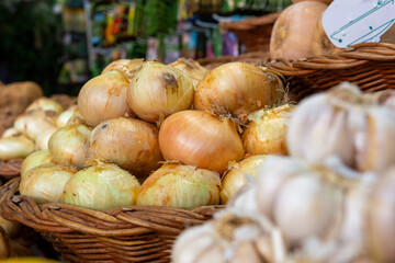 Onions at the Funchal market.