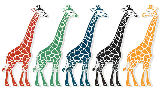 Set die cut sticker designs giraf