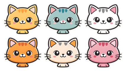 Fototapeta premium Set die cut sticker designs kitte
