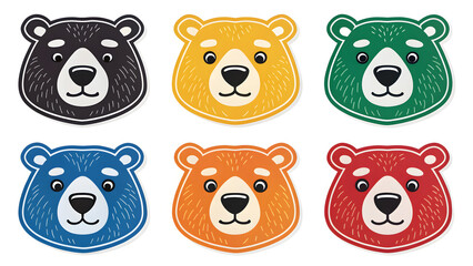 Obraz premium Set die cut sticker designs bears