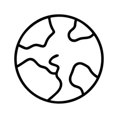 World globe icon vector illustration, planet earth outline drawing for geography and travel concepts
