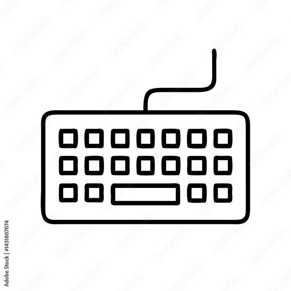 Poster Keyboard vector icon illustration for computer input device hardware and technology design needs