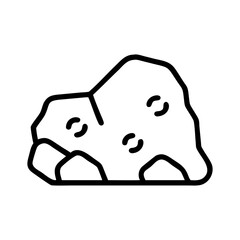 Isolated boulder rock stone vector illustration, geology and nature element outline drawing design