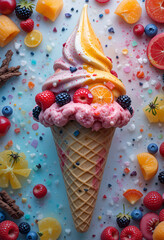 ice cream with berries