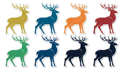 Naklejka premium Set die cut sticker designs deers