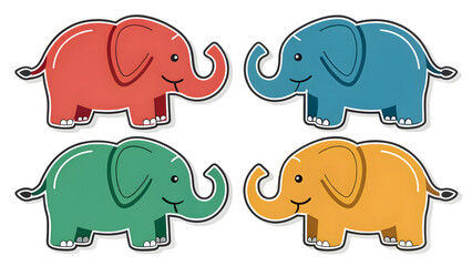 Set die cut sticker designs eleph