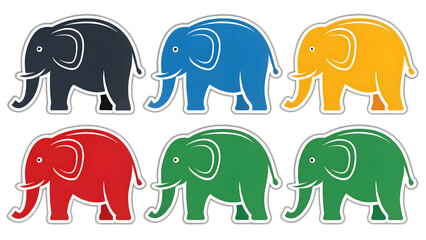 Set die cut sticker designs eleph