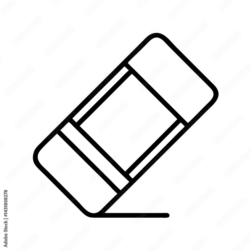 Poster vector graphic of a simple eraser icon for design projects and creative works online use
