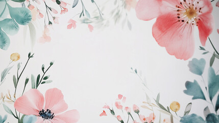 Elegant wedding invitation card background . Minimal hand painted watercolor Chamomile flowers texture template background. Design for wedding, vip cover, poster, rsvp moderncard.Valentine's Day