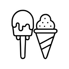 Ice cream cone and popsicle vector illustration summer treat dessert sweet frozen food icon design