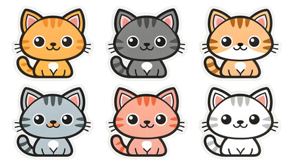 Obraz premium Set die cut sticker designs kitte