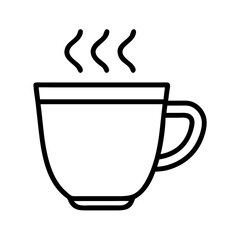 Hot coffee cup vector icon illustration for cafe menu design and beverage related graphic assets
