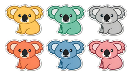 Fototapeta premium Set die cut sticker designs koala