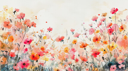 Elegant wedding invitation card background . Minimal hand painted watercolor Chamomile flowers texture template background. Design for wedding, vip cover, poster, rsvp moderncard.Valentine's Day