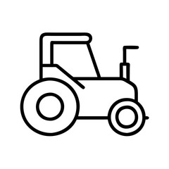 Tractor outline icon vector illustration agricultural farm vehicle drawing design isolated on white