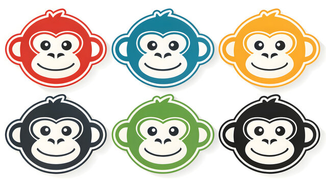 Set die cut sticker designs monke