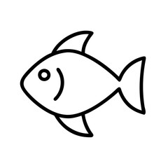 Fototapeta premium Isolated fish icon vector illustration, simple line drawing of fish, aquatic animal design element