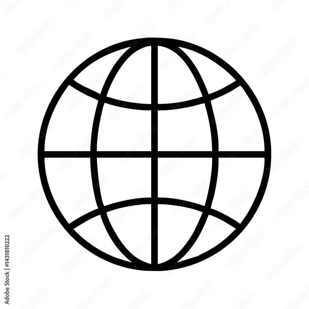Poster globe icon vector illustration world map earth planet global network connection internet symbol grap