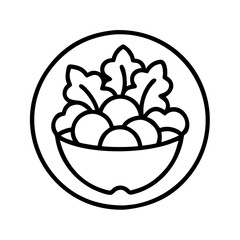 Bowl of fresh salad with lettuce and vegetables vector illustration healthy food concept design 90