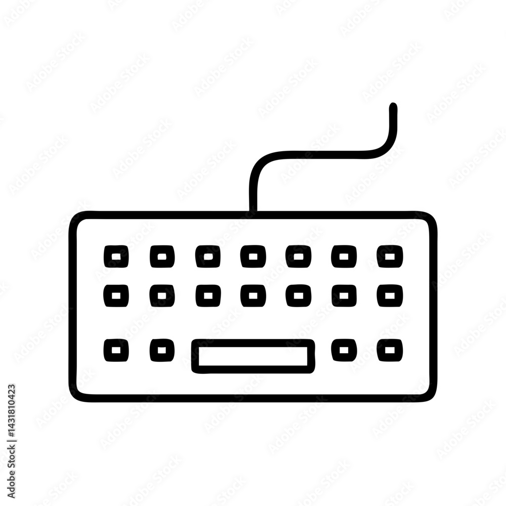 Poster Find keyboard vector illustration for computer input device hardware and peripheral equipment needs