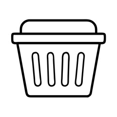 Outline style laundry basket vector image for home organization and storage solutions design element
