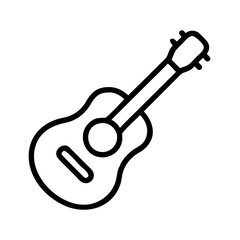 Guitar vector icon illustration musical instrument acoustic guitar stringed instrument for music lovers