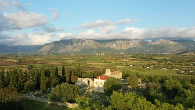 The Necromancer perched on its sacred hill in Europe, Greece, Epirus, in summer, on a sunny day.&nbsp;
