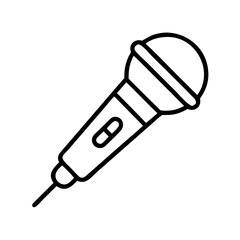 Microphone icon vector illustration, karaoke microphone, singing microphone, podcast microphone icon