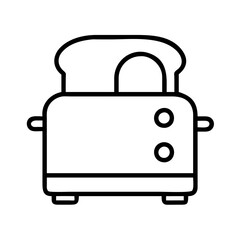 Toaster appliance drawing for kitchen breakfast preparation vector outline simple kitchenware design