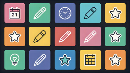 Set sticker designs bullet journa