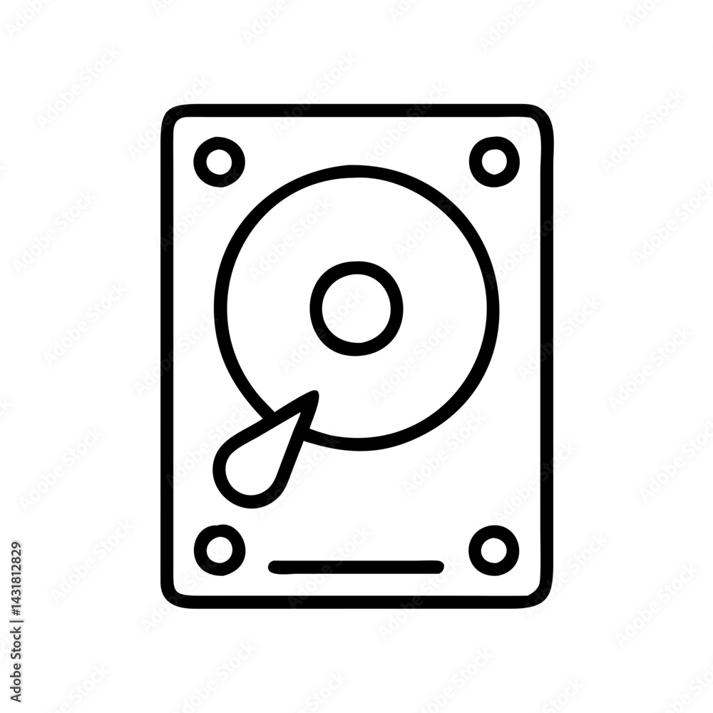 Poster Hard drive disk hdd vector icon illustration for computer storage and data backup system design