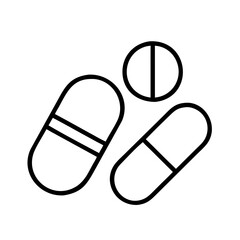 Pharmaceutical medication pills and capsules vector illustration for healthcare concept design