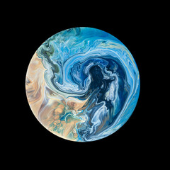 Circle Acrylic Pour Color Liquid marble abstract surfaces Design.
