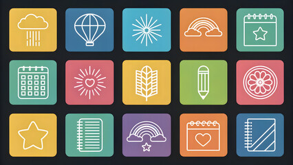 Set sticker designs bullet journa