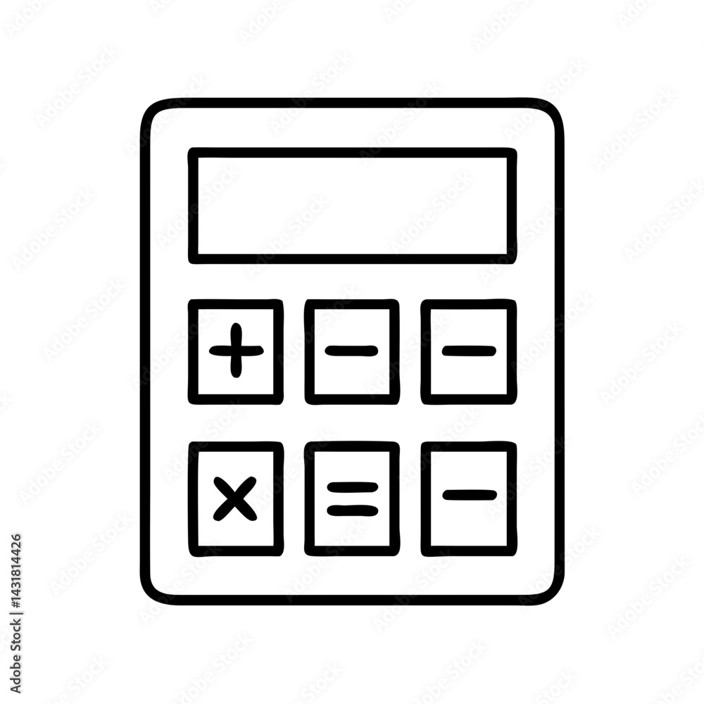 Poster calculator icon vector illustration for math finance accounting calculation tool design element
