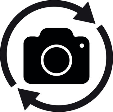 Flip and switch camera icon . Switch from front to back camera icon . Vector illustration