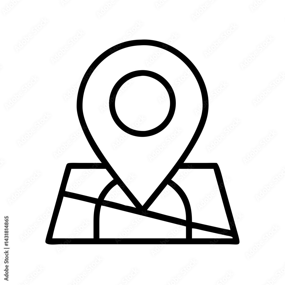 Poster find location on map marker icon vector illustration for gps navigation and travel guide app