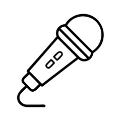 Microphone vector icon illustration for karaoke singing podcast recording and public speaking audio equipment