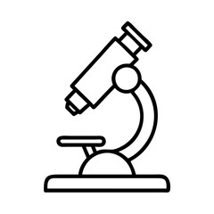 Microscope vector icon science lab equipment biology research tool outline illustration graphic design