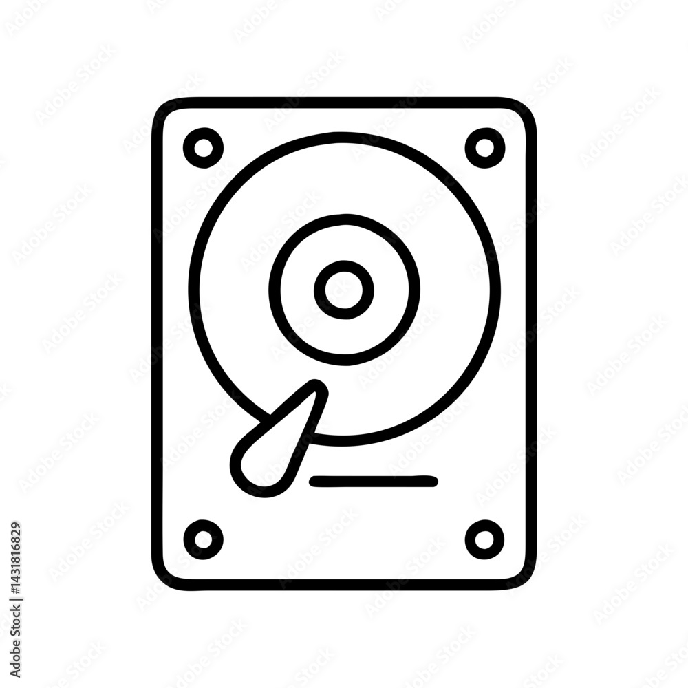 Poster Hard disk drive hdd storage icon vector illustration for computer data and backup system design