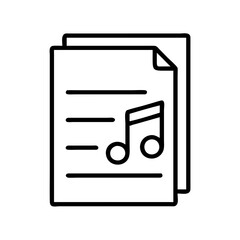 Obraz premium Music sheet music notes song melody tune composition musical score paper document file icon vector