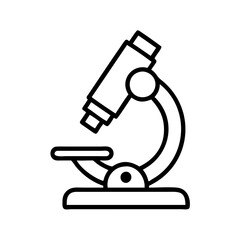 Microscope science lab equipment biology tool scientific research instrument outline vector icon