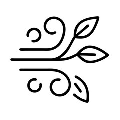 Download vector graphic of floral flourish design element with leaves and swirls decoration style