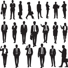 Vector Illustration of Business People Silhouettes Set