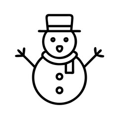 Cute snowman vector illustration for winter holiday season christmas and new year designs and graphics